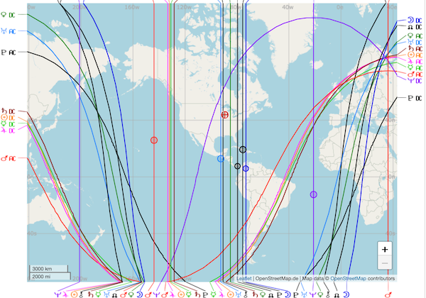 Astrocartography map